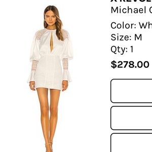 White Michael Costello dress